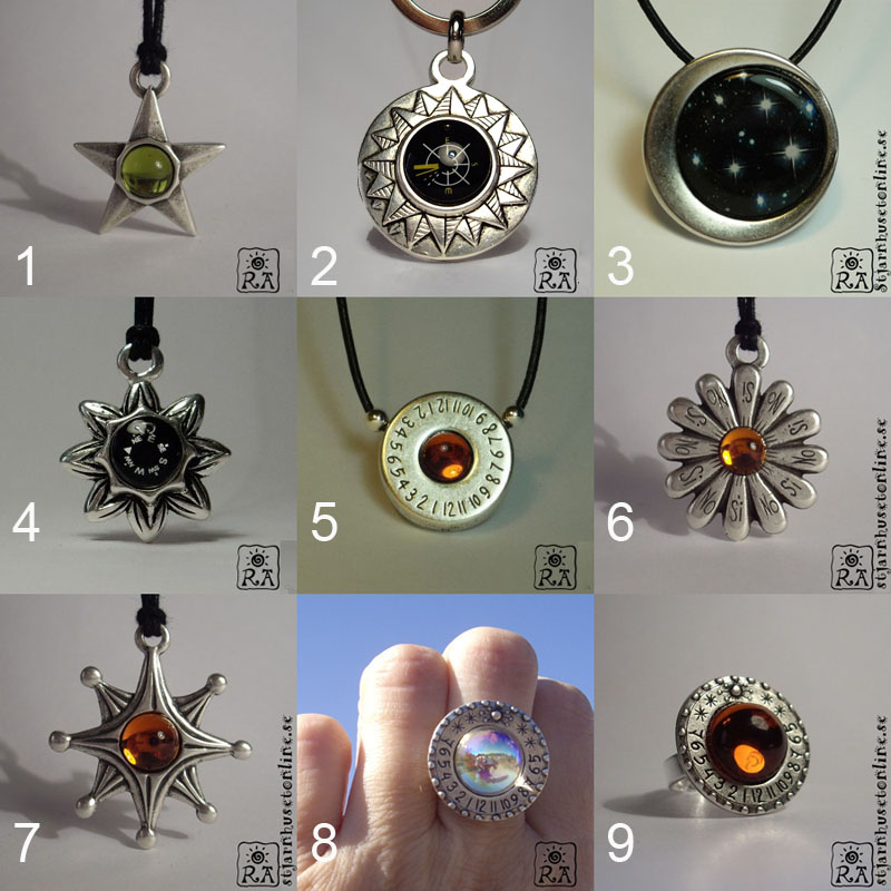 Galaktiska smycken i urval (halsband, ringar, nyckelringar)